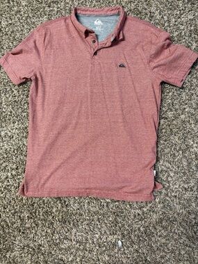 Quiksilver Men’s Heathered Rust Polo Shirt. Size Large